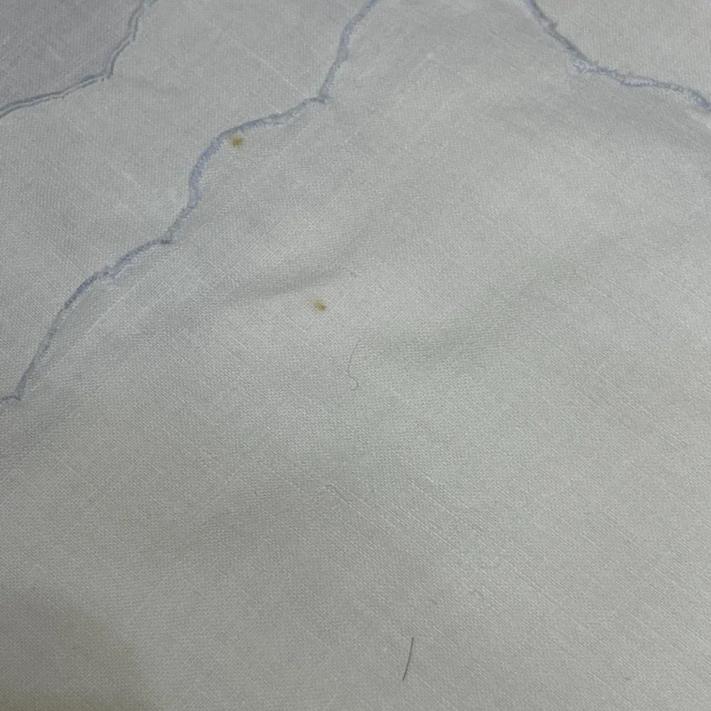 4 Vintage Cutwork Embroidery Linen Napkins Light Blue White 10
